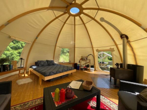 Romantic night in a dome tent lake view, Bjuräker